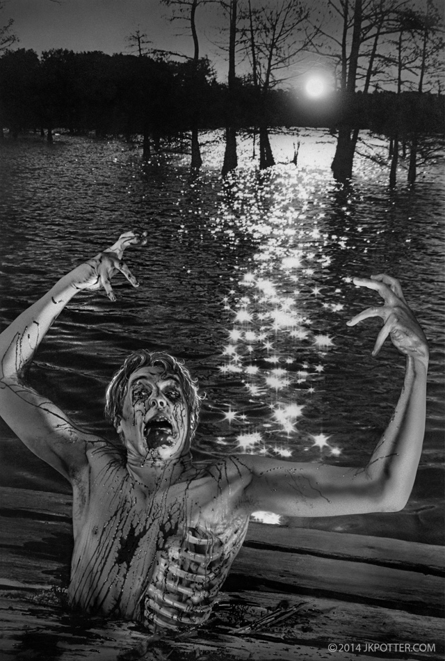 Illustration by JK Potter for Stephen King, Skeleton Crew, horror, grotesque, macabre, weird, supernatural, surreal, Scream/Press, The Raft