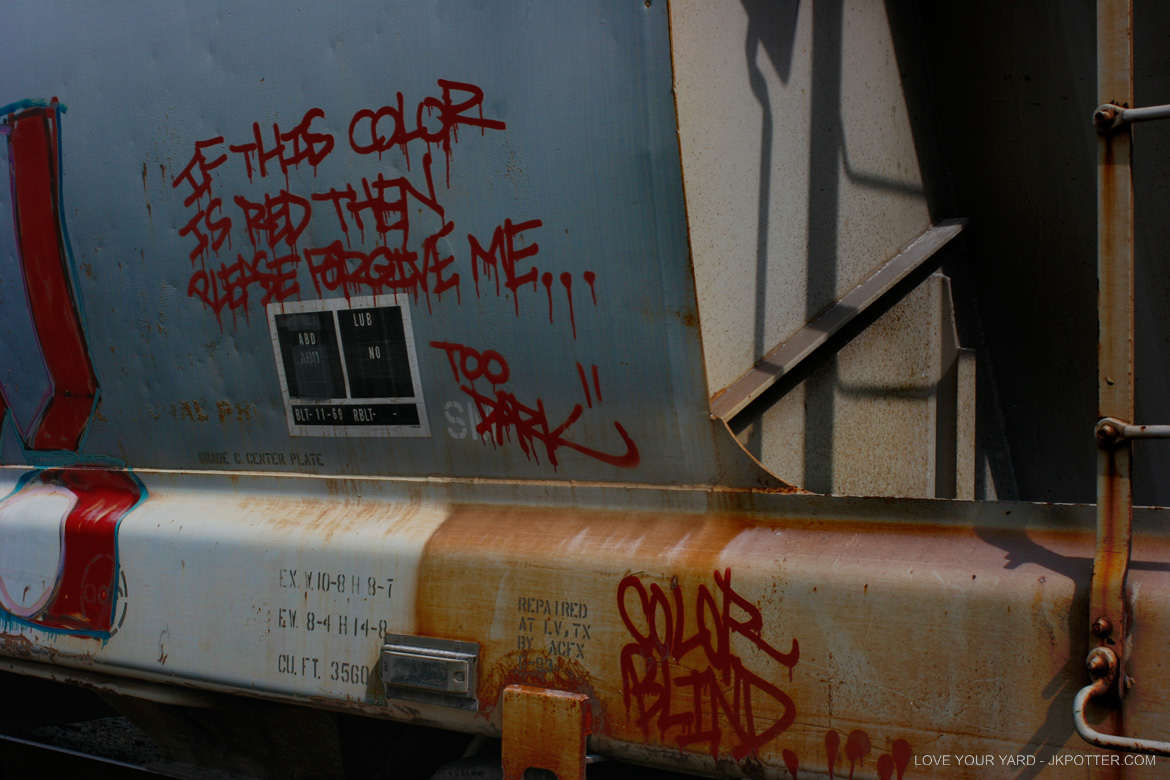 color blind, tags, graffiti, boxcar, train, boxcar tags, railroad graffiti, freight train graffiti, rail art, rail graffiti, boxcar, freight, moniker