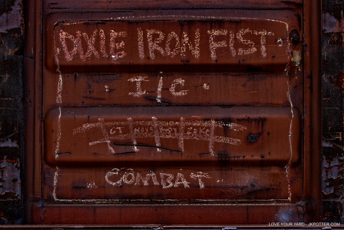 dixie iron fist, tags, graffiti, boxcar, train, boxcar tags, railroad graffiti, freight train graffiti, rail art, rail graffiti, boxcar, freight, moniker