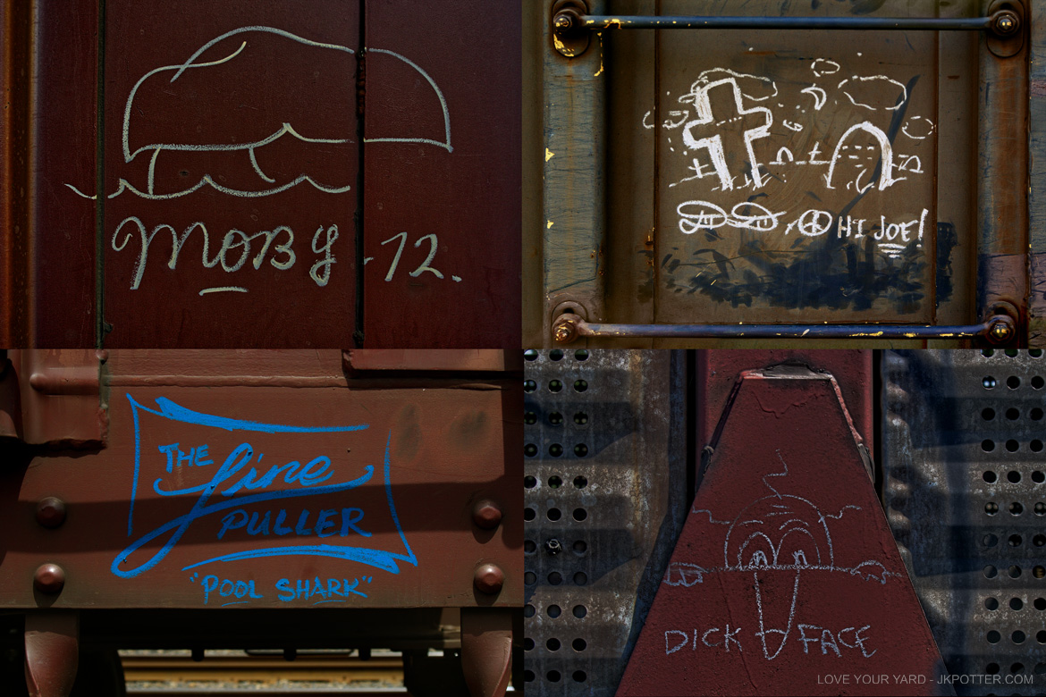 moby, the line puller, tags, graffiti, boxcar, train, boxcar tags, railroad graffiti, freight train graffiti, rail art, rail graffiti, boxcar, freight, moniker, dick face